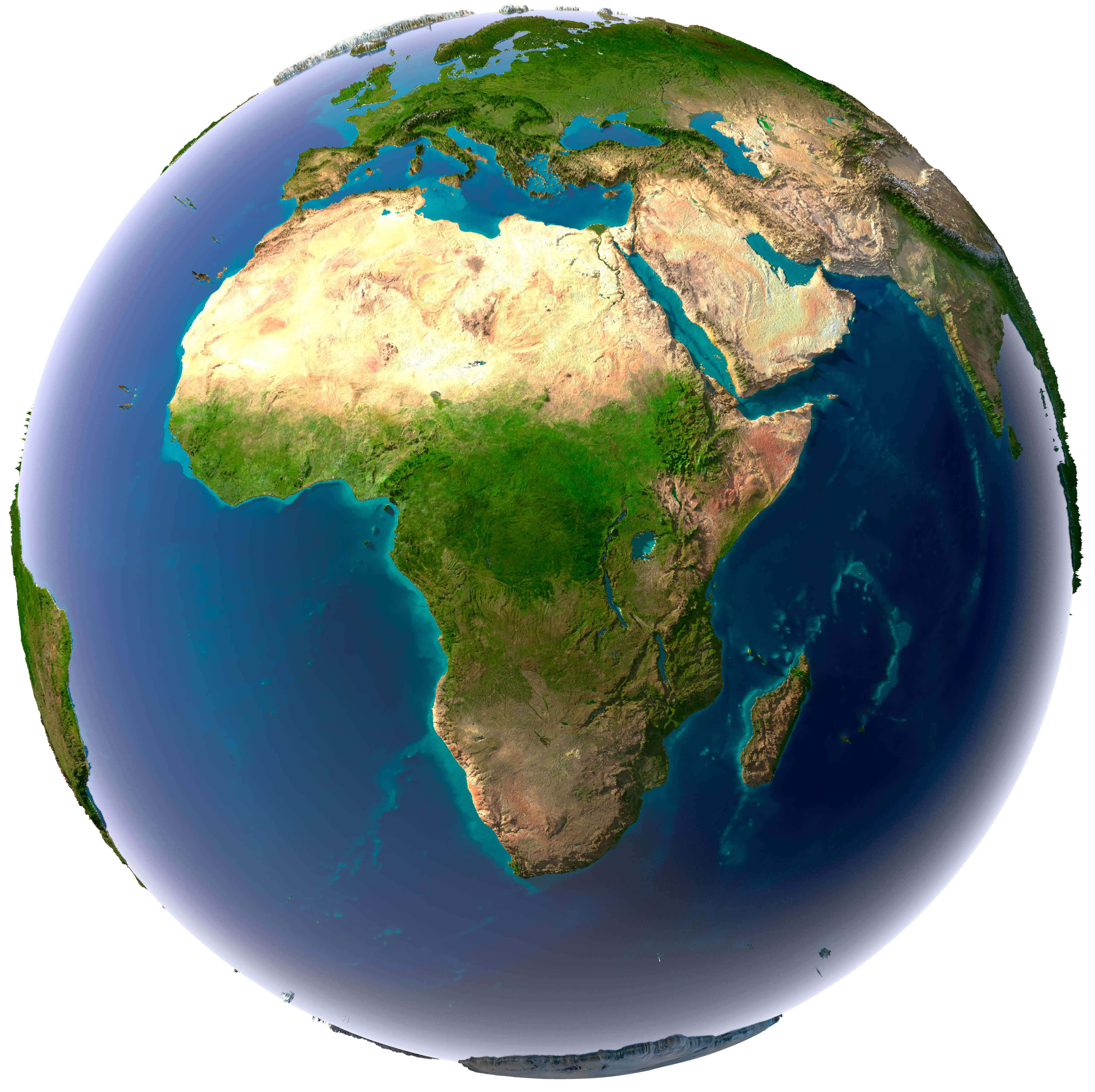 africa detailed topography of continents